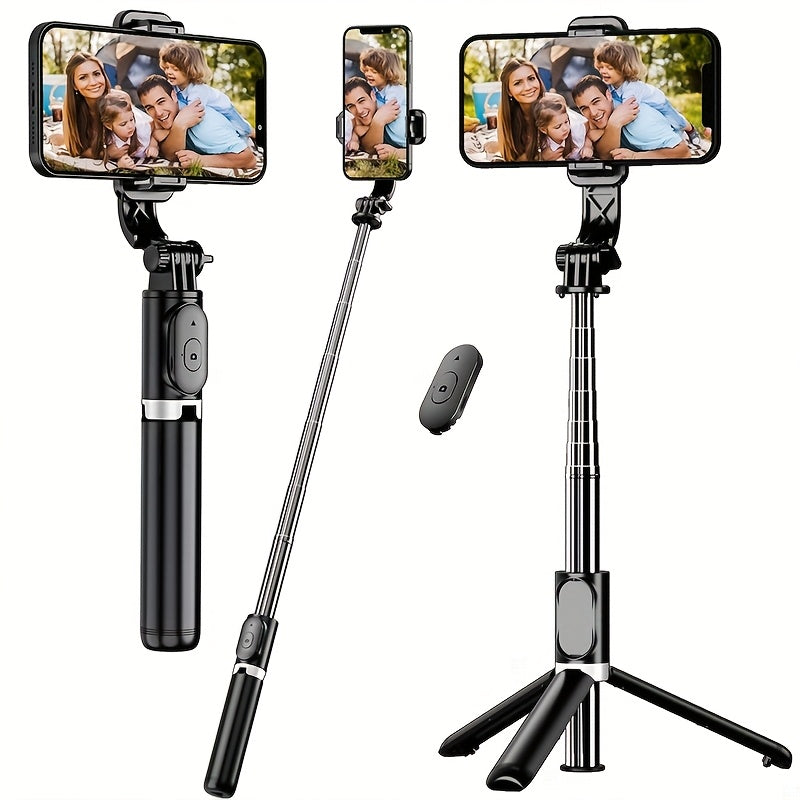 40-inch Extendable Phone Selfie Stick, Professional Floor Stand Designed for Live Streaming with Wireless Remote Control Smartphone Tripod, 360° Rotatable, Stable Anti-Shake Handheld Monopod Perfect for Travel and Outdoor Vlogging and Broadcasting, Suitab