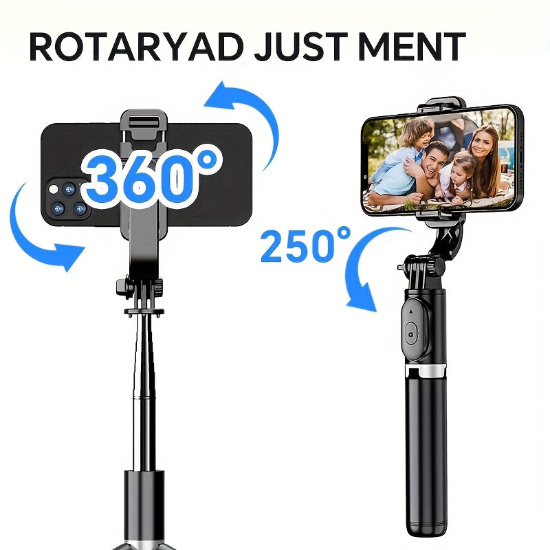 40-inch Extendable Phone Selfie Stick, Professional Floor Stand Designed for Live Streaming with Wireless Remote Control Smartphone Tripod, 360° Rotatable, Stable Anti-Shake Handheld Monopod Perfect for Travel and Outdoor Vlogging and Broadcasting, Suitab
