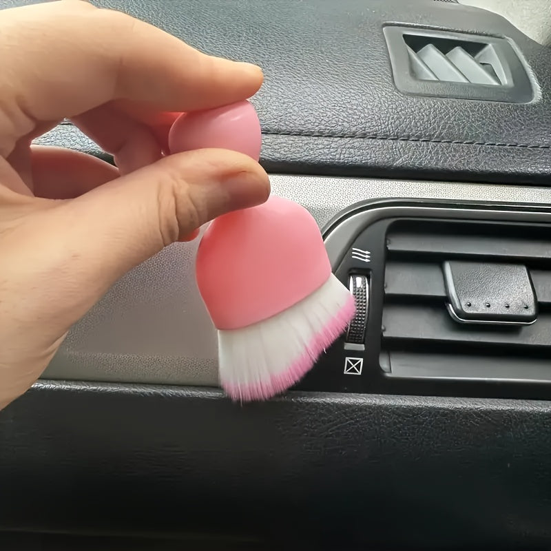 1pc Ultra-Soft Pink Car Detailing Brush with White Bristles - Interior Cleaning & Air Vent Dust Removal Tool for Easy Maintenance, Interior Maintenance | Compact Cleaning Tool | Easyclean Material, Car Cleaning Accessories